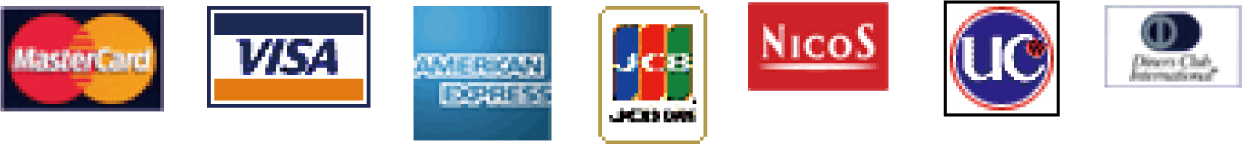 Master Card,VISA,AMERICAN EXPRESS,JCB,NicoS,uc,Dinners Card